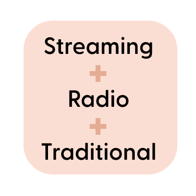 Streaming + Radio + Traditional Media icon