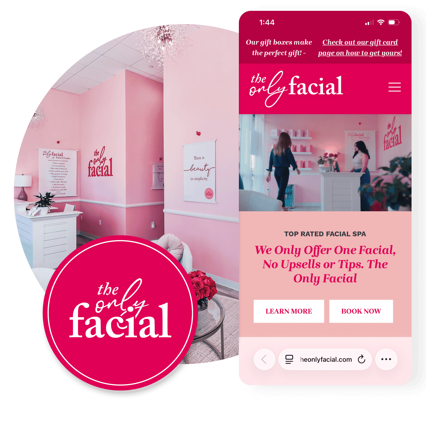 Custom Website design for The Only Facial